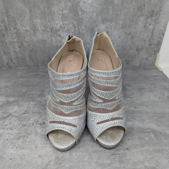 Sparkle Rhinestone Top Moda High Heels Size 6.5 - Picture 2 of 6